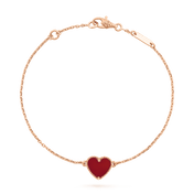 HEART CARNELIAN PINK GOLD BRACELET