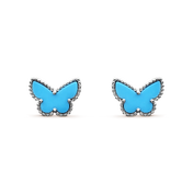 BUTTERFLY TURQUOISE SILVER EARRINGS