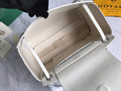 GOYA 26S ROUETTE PM TOTE BAG 30MM IN IVORY WHITE CANVAS AND CALFSKIN