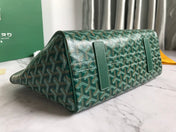 GOYA 26S ROUETTE PM TOTE BAG 30MM IN DARK GREEN CANVAS AND CALFSKIN