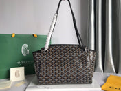 GOYA 26S ROUETTE PM TOTE BAG 30MM IN BLACK AND BROWN CANVAS AND CALFSKIN