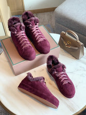 LP WINTER NUAGES HIGH SNEAKERS MULBERRY LAMBSKIN
