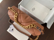 19 FLAP BAG 30 BROWN GOATSKIN