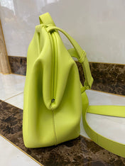 TRIANGLE HANDLE BAG 31 IN VOLT GREEN LAMBSKIN