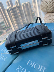 RIMOWA 20 CASE BAG IN BLACK ALUMINUM MAGNESIUM