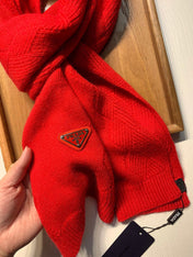 SET SCARF AND HAT IN CHERRY RED WOOL AND RABBIT FUR 416367