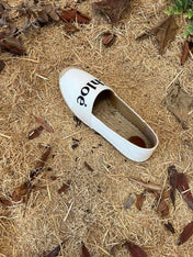 CHLOÉ 26S ESPADRILLE LOAFERS IN WHITE CALFSKIN AND CANVAS