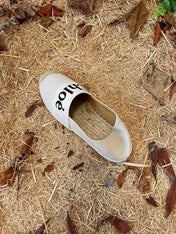 CHLOÉ 26S ESPADRILLE LOAFERS IN LIGHT BEIGE CANVAS