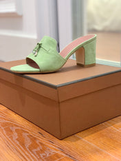Summer Charms Mules 80 Lime Suede Pink Lambskin