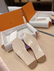 0RAN SANDALS IN VIOLET PURPLE SUEDE AND CHERRY RED CALFSKIN