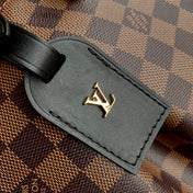 BOÉTIE PM TOTE 25 IN BROWN CHECKERED PATTERN MONOGRAM COATED CANVAS