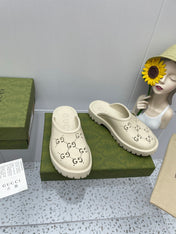 GG PLATFORM PERFORATED G SANDAL CREAM IP FOAM