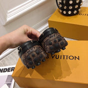 LV WOMEN'S DRIVER MOCCASIN IN EBENE DAMIER  MONOGRAM CALFSKIN