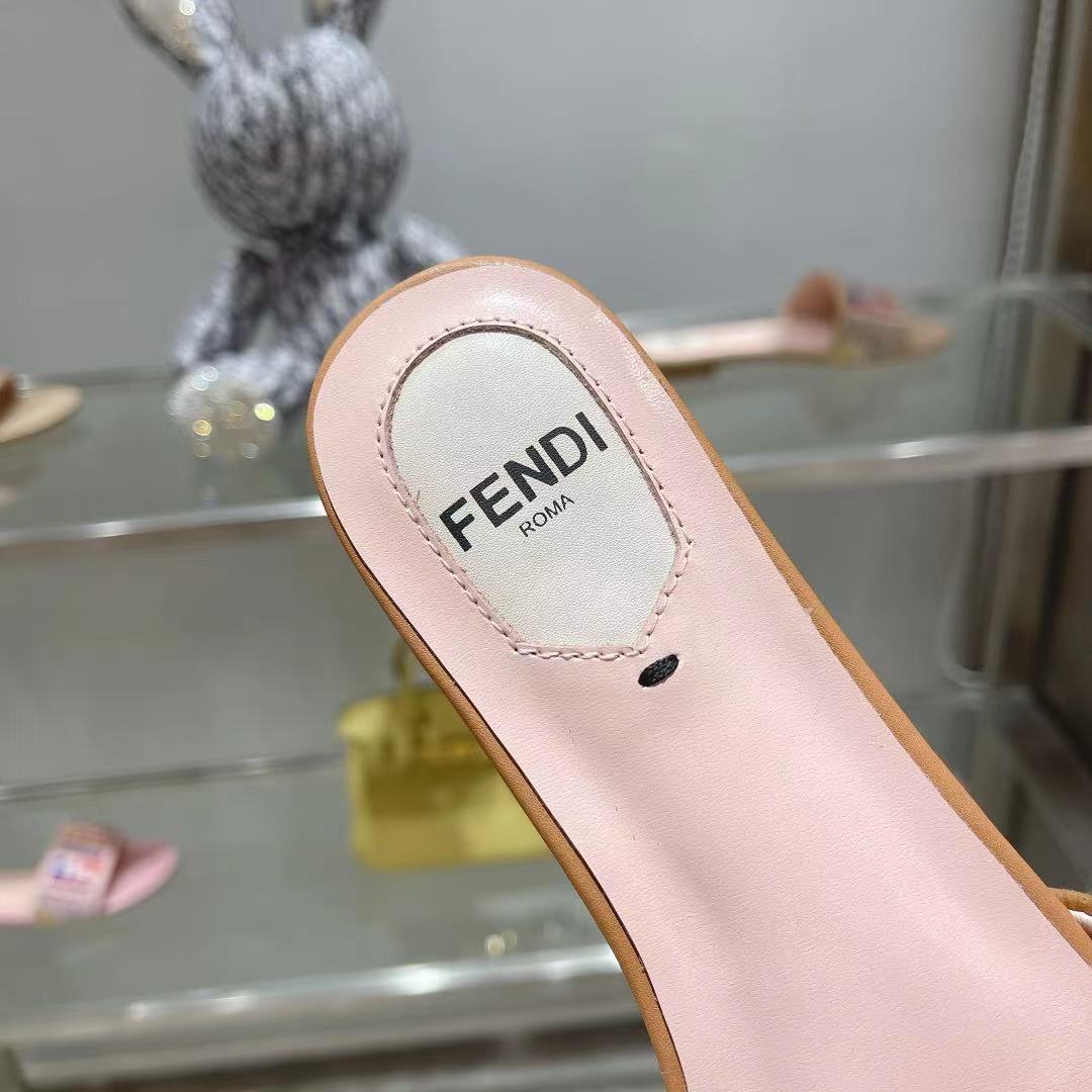 FF Multicolor Logo Slide Pink Tan Leather