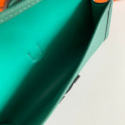 JIGE ELAN 29 CLUTCH IN FOREST GREEN CALFSKIN