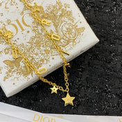 CD 26S DIOR LETTER CHARM STAR NECKLACE IN GOLD TONE METAL 631848