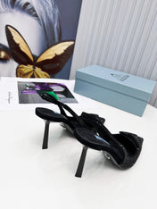 PRADA 26S SLINGBACK PUMPS STILETTO HEEL 95MM IN CRYSTAL EMBELLISHED STYLE 2
