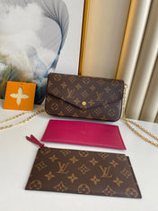 FÉLICIE POCHETTE 21 IN BROWN MONOGRAM CANVAS GOLD HARDWARE