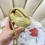 CHANEL 26S FLAP BAG 20 IN YELLOW LAMBSKIN