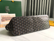 CHIEN GRIS BAG 33 IN BLACK GOYARDINE CANVAS CALFSKIN TRIM