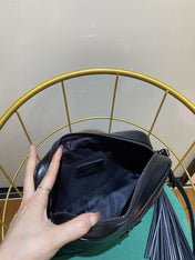 LOU 23 CAMERA BAG IN BLACK QUILTED LEATHER