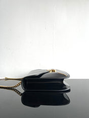 BESACE TRIPHOME 24 BLACK GLOSSY CALFSKIN
