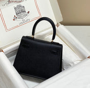 KELLY MINI 20 BAG IN BLACK CALFSKIN WITH GOLD HARDWARE