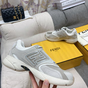 FENDI FASTER TRAINERS IN GREY SUEDE AND BREATHABLE MESH