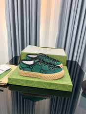 GG UNIQUE SNEAKER THICK-SOLE CASTLETON GREEN CANVAS