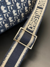 MEDIUM 28 DIORCAMP BAG IN BLUE OBLIQUE EMBROIDERY
