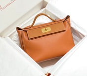HM 26S 24/24 29MM IN ORANGE EVERCOLOR CALFSKIN GOLD KELLY BUCKLE