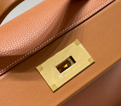 HM 26S 24/24 29MM IN ORANGE EVERCOLOR CALFSKIN GOLD KELLY BUCKLE