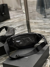 CROSSBODY BAG 24 IN BLACK POLISHED NYLON