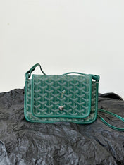 PLUMET POCKET WALLET 20 IN GREEN GOYARDINE CANVAS AND LAMBSKIN TRIM