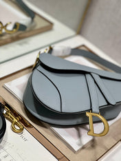 DIOR 26S SADDLE BAG 25 IN BLUE CALFSKIN
