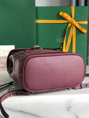 ALPIN MINI BACKPACK 21 IN WINE RED LAMBSKIN AND GOYARDINE CANVAS