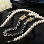 CHANEL 25S CHAIN BELT IN WHITE PEARL 614474