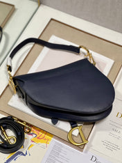 DIOR 26S SADDLE BAG 19 IN NAVY BLUE CALFSKIN
