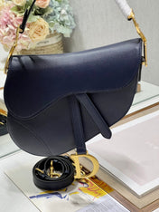 DIOR 26S SADDLE BAG 25 IN NAVY BLUE CALFSKIN