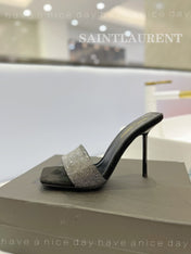 SL LUCKY CRYSTAL HIGH HEELS BLACK CALFSKIN