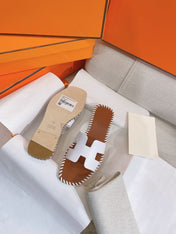 0RAN SANDAL Braided Calfskin WHITE