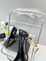 SL OPYUM BASIC HIGH HEEL BLACK CALFSKIN-GOLD HEEL