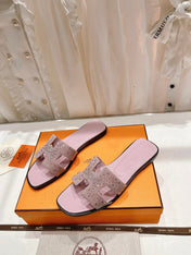0RAN SANDALS PASTEL PINK LAMBSKIN ATTACH CRYSTAL