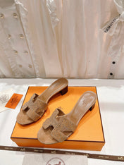 0ASIS SANDALS BRIGHT ORANGE LAMBSKIN ATTACH CRYSTAL