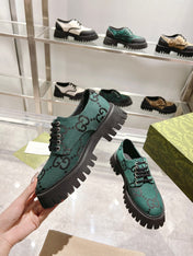 GUCCI 26S LACE-UP SHOES IN DARK GREEN GG CANVAS STYLE 3