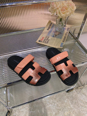 CHYPRE SANDAL OMBRE LIGHT PINK BROWN CALFSKIN