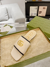 GG EXCLUSIVE SLIDE SANDAL IVORY CALFSKIN