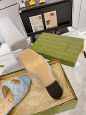 GG EXCLUSIVE SLIDE SANDAL SKY FABRIC