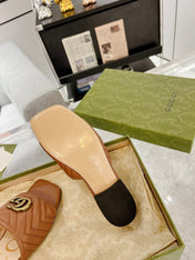 GG EXCLUSIVE SLIDE SANDAL CARAMEL CALFSKIN