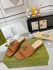 GG EXCLUSIVE SLIDE SANDAL CARAMEL CALFSKIN